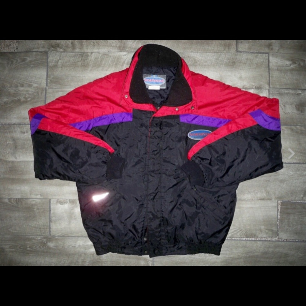 Vtg Polaris Snowmobile Racing Insulated Jacket Lt